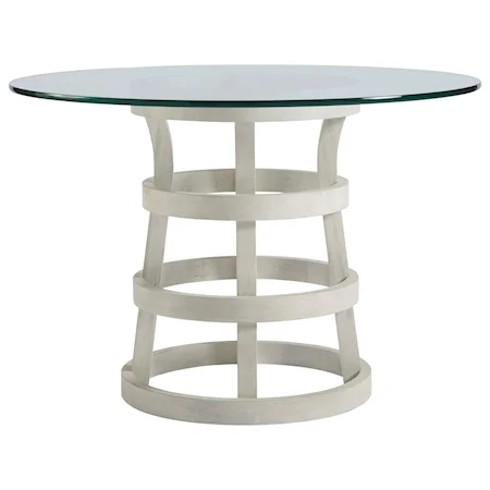 44" Round Dining Table with Glass Top